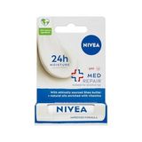 Odea Nıvea Med Repair Dudak Bakım Kremi, 24 Saat Nem,doğal Yağlar ile Çatlamış Dudak Bakım,spf 15 (4,8 Ml)