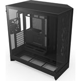 Odea Nzxt H9 Flow 2025 Orta Kule Atx Pc Kasası, Büyük Çift Odacıklı Tasarım, 3x 140MM + 1x 120MM Fan Dahil, 420MM Radyatör Desteği, Temperli Cam, Back-Connect Hazır, Siyah - 130 W