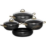 Odea Oms Espela 7 Parça Granit Tencere Seti Siyah Gold 3544