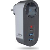 Odea Orret Home Akım Korumalı Priz 2 USB 1 Type-C Girişli Duvar Tipi Priz Çoklayıcı, Çocuk Korumalı USB Şarjlı Priz Adaptörü, Telefon Tablet Şarj Için Çoklu Duvar Prizi - Ahşap - Bej - Siyah