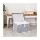 Odea Pazar Kapısı Çok Amaçlı Düzenleyici Kapaklı Sandık Tipi Kutu Hurç Organizer (40 x 30 x 26, Gri) - 001 - Beyaz