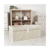 Odea Pazar Kapısı Çok Amaçlı Düzenleyici Kapaklı Sandık Tipi Kutu Hurç Organizer (70 x 40 x 30, Kahverengi) - 001 - Beyaz