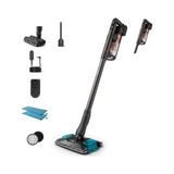 Odea Philips Aqua Plus 8000 Serisi Kablosuz Dikey Süpürge, Süpürür Siler Temizlikte Süper, 360° Güçlü Emiş, Maksimum 80 Dk, Saç Dolaşmasını Önleyici, Sert Zeminler ve Halılar Için, LED Başlık (XC8153/10)