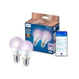 Odea Philips Smart Lighting LED Ampul A60 E27 60W Eşdeğer Rgb 2'li Paket - Google Home, Alexa, Homekit ve Matter Uyumlu [enerji Sınıfı A] - Amber