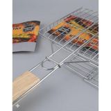 Odea Piknik Için Ideal 35X20 cm Mangal Teli, Ahşap Saplı - 35 x 20 cm