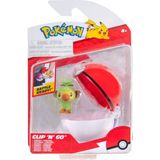 Odea Pokémon Clip 'n' Go Grookey ve Poké Ball - 2 Inç Savaş Figürü ve Poké Topu Aksesuarı Içerir - (DipCamo)Charcoal-White
