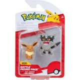 Odea Pokémon PKW3577 Battle Figure Pack - Mauzinger & Evoli, Resmi Detaylı Figürler, Her Biri 5 cm - Ahşap