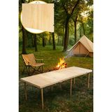 Odea Pratikoutdoor Katlanır Kamp, Piknik ve Bahçe Masası 75X200 cm - Ham Naturel Renk - 75 x 200 cm