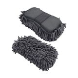 Odea Premium Mikrofiber Araba Yıkama Süngeri – Bir Yüzü Makarna, Diğer Yüzü Mop Bezi Gri 1 Adet