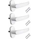 Odea Pvc Pencere Kolu 3 Adet – Plastik Cam Kolu, Evrensel Uyumlu, Vidalı Montaj, Dayanıklı Beyaz Pencere Açma Kolu
