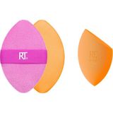 Odea Real Techniques Miracle Ten Sünger + Miracle 2'si 1 Arada Pudra Pufu, Makyaj Karıştırma Süngeri ve Çift Taraflı Pudra Pufu, Sıvılar, Kremler ve Tozlar Için, Vegan ve Lateks Içermez, 2 Adet - 0-Ten