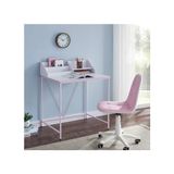 Odea Retro Metal Ayaklı Bölmeli Çalışma Masası-Pembe/beyaz 80X95X60 cm