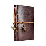 Odea Retro Vintage Denizcilik Defteri Klasik Pu Deri Kapak Not Defteri Seyahat Günlüğü Seyahat Dergisi Doldurulabilir Eskiz Defteri Spiral Halka Binder Günlüğü Boş Sayfalar, Astarsız Kağıt, Retro Kolye, Kl