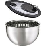 Odea Rösle Salata Kurutucu, Yüksek Kaliteli Sapan, Krank Tahrikli Kapak Dahil 4:1 Vites, Paslanmaz Çelik 18/10, Parlak/mat, Bulaşık Makinesinde Yıkanabilir, 24 cm Çap, 27 x 25,5 x 18,5 cm
