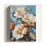 Odea Sayılarla Boyama Tuval Hobi Seti Çiçek Temalı Fırça ve Boya Dahil Set (Çıtalı) 50X70 cm Kendin Yap Sayılarla Tuval Boya Kiti (Kasnaklı) - 41 Delft Blue