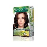 Odea Sea Color Amonyaksız, Vegan, Doğal, Besleyici Kalıcı Saç BOYASI%100 Beyaz Kapama (1 Paket 2 x 50 ml Boya & Oksidan) (Sıcak Çikolata 5.77)