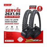 Odea Servis 26X1.95 Dış Lastik (Nitro) Bisiklet Lastiği + Iç Lastik (2 Şer Adet Takım) - 2016