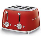 Odea Smeg TSF03RDEU Ekmek Kızartma Makinesi, Kırmızı - Ahşap - Bej - Siyah