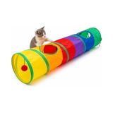 Odea Sogud Kedi Oyun Tüneli Katlanabilir Düz Model, Kedi Oyuncağı Tünel Ev, Renkli Kedi Köpek Oyun Alanı, Geniş Girişli Dayanıklı Kumaş, Taşınabilir Evcil Hayvan Tüneli 120 cm