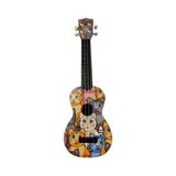 Odea Soprano Ukulele, Kedi Desenli, Renkli Çizimli, 4 Telli Müzik Aleti, Dekoratif Çocuk ve Yetişkin Müzik Enstrümanı