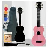 Odea Soprano Ukulele Seti, 4 Telli Abs Pembe Ukulele, Kılıf ve Pena Dahil, Başlangıç Seviyesi Müzik Aleti