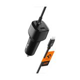 Odea Spigen 47W Usb-C 2 Port Araç Içi Hızlı Şarj Aleti + Lightning Şarj Kablosu Güç Adaptörü Çakmaklık iPhone & iPad Type-C - ACP04205 (Spigen Tr Garantili)
