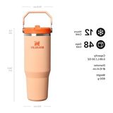 Odea Stanley Iceflow Flip Straw Tumbler Pipetli Termos Su Şişesi 0.89 Litre - Orange Sherbet | Paslanmaz Çelik - Acı Yeşil