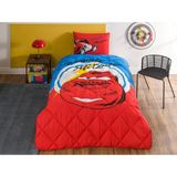 Odea Taç Disney Cars Mcqueen Standart Pamuk Nevresim Takımı, Kırmızı, Tek Kişilik - 001-Renkli