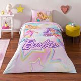 Odea Taç Lisanslı Barbie Mermaid Tek Kişilik Pamuk Nevresim Takımı - 001-Renkli