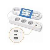 Odea Tapo P300, 1.5m, 3'lü Akıllı Wi-Fi Priz, 18 W Hızlı Şarj, Uzaktan Kontrol, Kolay Kurulum ve Kullanım, Alexa, Google Home ve Homekit Desteği - Ahşap - Bej - Siyah