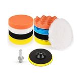 Odea Telvesse Pasta Cila Polisaj Parlatma Pedi Seti 115MM 11 Parça Oto Parlatıcı Pedleri Otomotiv Parlatma Matkap Uyumlu Parlatma Pedi Kiti Araç, Metal ve Yüzey Parlatma Için Sünger & Yün Ped Takımı