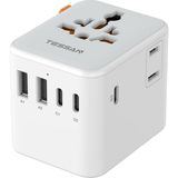 Odea Tessan Evrensel Seyahat Adaptörü, 5 USB Portlu (1 USB C) Uluslararası Fiş Adaptörü, Abd'den Avrupa Birliği, Ingiltere, Avustralya ve Irlanda'ya Dünya Çapında Elektrik Prizi - 0-Bordo