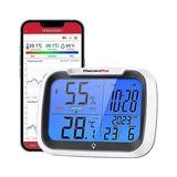 Odea Thermopro TP393B Ev Için Dijital Oda Termometresi Nem Ölçer, Bluetooth Üzerinden 80M Menzilli Otomatik Veri Senkronizasyonu, Saatli Higrometre