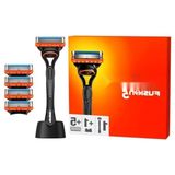 Odea Tıraş Makinesi + 4 Yedek Bıçak ve Stand Hediyeli Paket - 00-Siyah - Beyaz