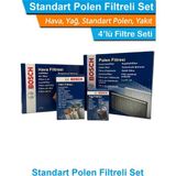 Odea Toyota Corolla ile Uyumlu 1.4 D4D Dizel Bosch Filtre Bakım Set 2010-2018 Hava+Yağ+Yakıt+Standart-Polen - Afrika Cevizi Rengi