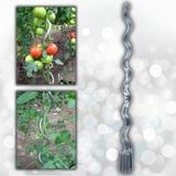 Odea Tr 10 Adet 150 cm Metal Spiral Bitki Destek Çubuğu Fidan Bağlama Teli ve Çiçek Teli - Galvaniz Kaplamalı Metalik Gri Renk - 001-Renkli