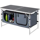 Odea Tr 120X60 cm Saklama Dolaplı Katlanır Kamp Masası - 120 x 60 cm - 318-Kahve