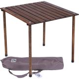 Odea Tr L 60CM x 60CM x 50CM Ahşap Katlanır Rulo Kamp ve Piknik Masası Antrasit - Geometrik - 10