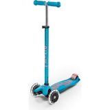 Odea Tr Maxi Deluxe LED 3 Tekerlekli Scooter Aqua, 5-12 Yaş, Ayarlanabilir Gidon, Işıklı Tekerlekler, 50 kg Taşıma Kapasitesi - Ahşap