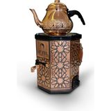 Odea Tr Nostaljik Elektrikli Bakır Işlemeli Çay Semaveri - 3 Litre (Bakır Demlik Hediyeli)