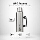 Odea Tr NT01 1.5l Çift Katmanlı Vakum Teknolojili 24H Sıcak 48H Soğuk 72H Buzlu Koruma Çelik Termos
