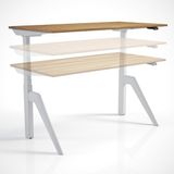Odea Tr Regula Desk Dandy M - Elektrikli Yükseklik Ayarlı Çalışma Masası, Sıradışı Tasarım, Çift Motorlu Bluetooth Kontrollü, 60-125CM Ayar Aralığı, Ödüllü Kontrol Paneli (Siyah Ayak - Antrasit Tabla, 180X - Ahşap - Bej - Siyah