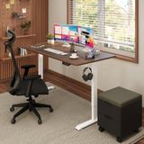 Odea Tr Uprise Comfort Çift Motorlu Yükseklik Ayarlı Masa (72–121 Cm) - Beyaz (Beyaz Ayak/ceviz Tabla, 160X80 Cm) - 160 x 80 cm - Ahşap - Bej - Siyah