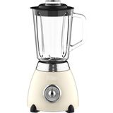 Odea Tr ZLN1207 Retro Stand Blender, 1,5 L Cam Hazneli, Parçalayıcı, Smoothie Makinesi, Mikser, Paslanmaz Çelik Bıçak, 2 Hız ve Nabız Fonksiyonu, Paslanmaz Çelik Gövde, Güçlü Mikser, Vintage Tasarım - Ahşap - Beyaz