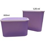 Odea Tupperware Lila Oval Saklama Kabı Set 2li - Abanoz