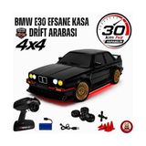 Odea Uzaktan Kumandalı Retro Drift Arabası Retro Efsane Kasa 30 Km/h Sürat Yapabilen 4x4 Şarjlı Hız Ayarlı LED Işıklı 7 Farklı Renk 2 Farklı Mod (Siyah) - Ahşap