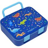 Odea Vagonlife Bento 1000ML Lunchbox Tek Katlı 3 Bölmeli Kulplu Abs Plastik Çocuk Sefer Tası Yemek Kutusu (Lacivert) - Ahşap - Bej