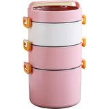 Odea Vagonlife Bento 1800ML Lunchbox 3 Katlı Çelik Sefer Tası (Pembe) - Adaçayı