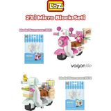 Odea Vagonlife Loz Micro Block 2'li Motor Seti 2 Farklı Model Dekoratif Oyuncak Yapım Seti Yapı Blok Seti