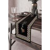 Odea Viva Home 40X140CM Dokuma Leke Tutmaz Premium Tay Tüyü Kumaş Masa Örtüsü Kitchen Mutfak Runner RNR435 - 0-Siyah - 100 cm